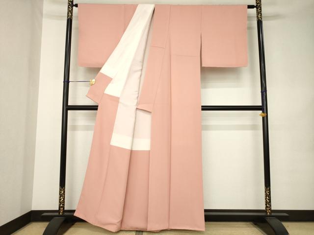 平和屋着物●上質な色無地 宍色 正絹 逸品 未使用 AABK3049ck
