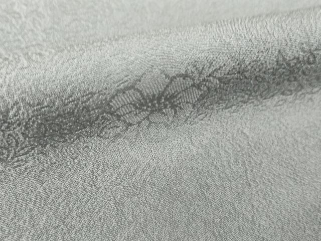 平和屋着物●上質な色無地 舞花地紋 素鼠色 正絹 逸品 AABK3051ck