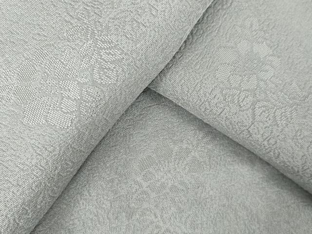 平和屋着物●上質な色無地 舞花地紋 素鼠色 正絹 逸品 AABK3051ck