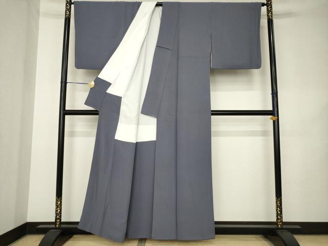 平和屋着物●上質な色無地 紫鼠色 正絹 逸品 AABK3060ck