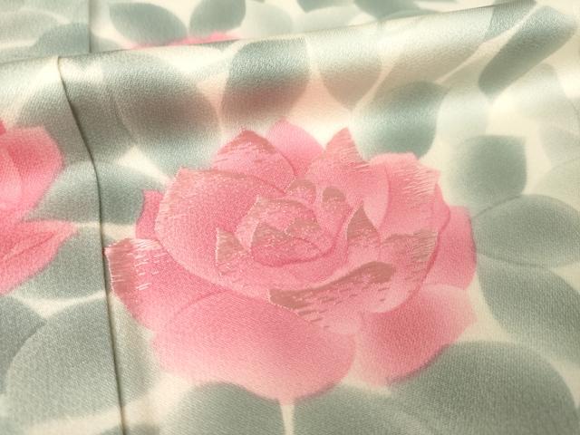 平和屋着物●訪問着 刺繍 薔薇 バラ 正絹 逸品 AABK3065ck