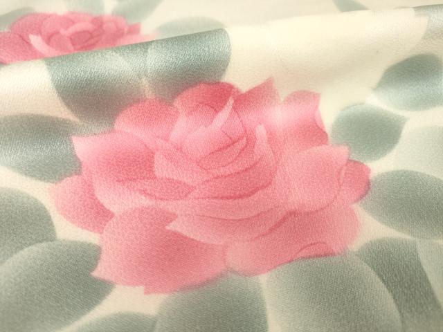 平和屋着物●訪問着 刺繍 薔薇 バラ 正絹 逸品 AABK3065ck