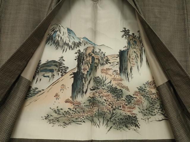 平和屋着物●男性 本場大島紬 アンサンブル 西郷絣 反端付き 正絹 逸品 AABK3067ck