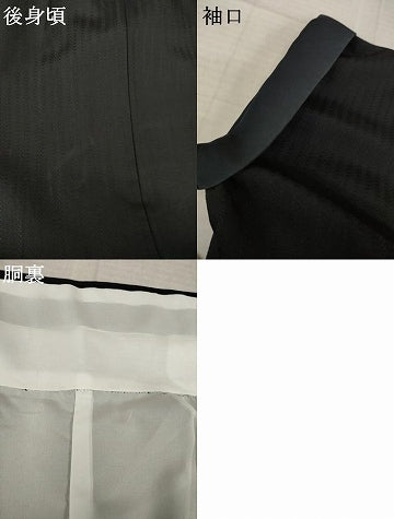 平和屋着物●訪問着 花唐草文 暈し染め 黒地 金彩 ロング丈 正絹 逸品 AABK3068ck