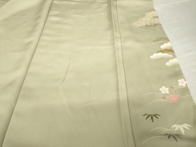 平和屋着物●訪問着 駒刺繍 風景文 暈し染め 金彩 正絹 逸品 AABK3072ck