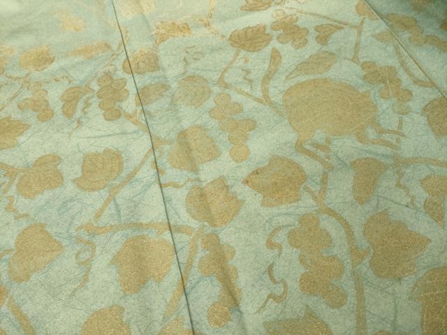 平和屋着物●訪問着 葡萄蔦草文 暈し染め 金彩 正絹 逸品 AABK3074ck