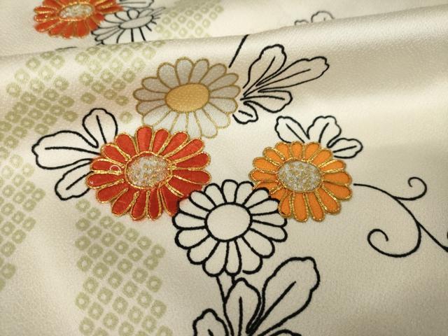 平和屋着物●訪問着 駒刺繍 花唐草文 金彩 正絹 逸品 AABK3090ck
