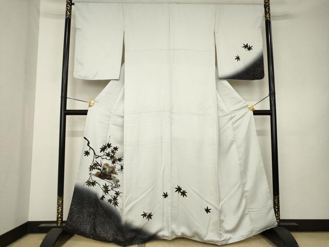平和屋着物●訪問着 鴛鴦楓文 暈し染め 金彩 正絹 逸品 AABK3099ck
