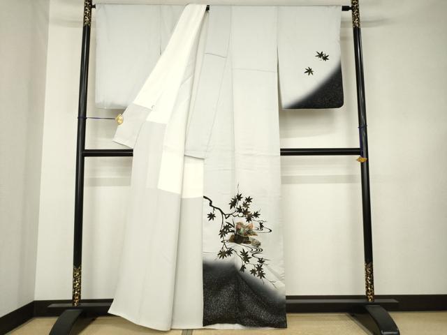 平和屋着物●訪問着 鴛鴦楓文 暈し染め 金彩 正絹 逸品 AABK3099ck
