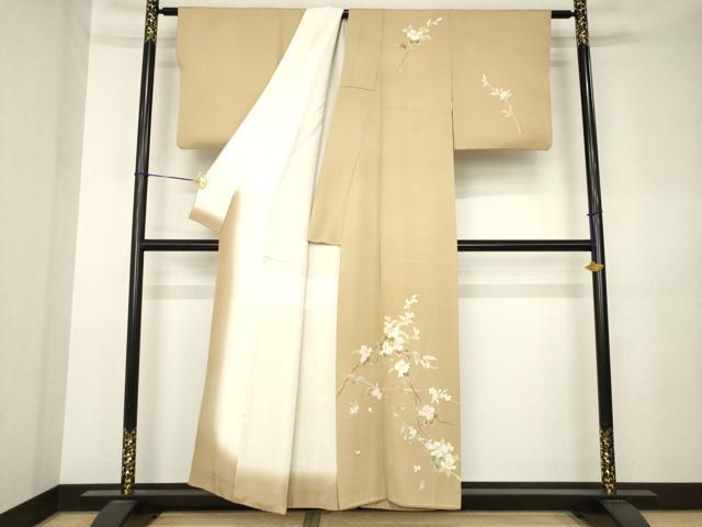 平和屋着物●本加賀友禅作家 南克治 訪問着 枝花文 正絹 逸品 AABK3100ck