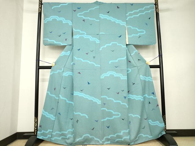 平和屋着物●上質な小紋 飛鳥文 正絹 逸品 AABK3107ck