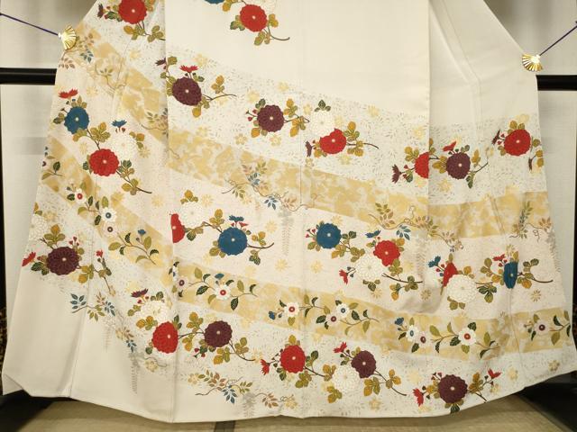 平和屋着物●訪問着 枝花文 金彩 正絹 逸品 AABK3109ck