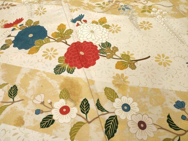 平和屋着物●訪問着 枝花文 金彩 正絹 逸品 AABK3109ck