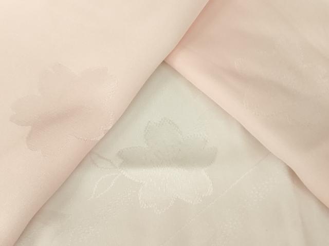 平和屋着物●振袖用長襦袢 無双仕立て 舞桜地紋 暈し染め 京都きもの友禅扱い 正絹 逸品 未使用 AABK3111ck