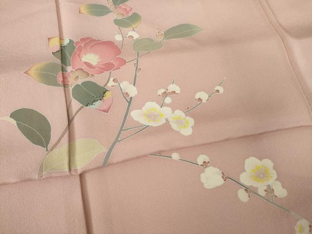 平和屋着物●訪問着 友禅 作家物 枝花文 正絹 逸品 AABK3116ck