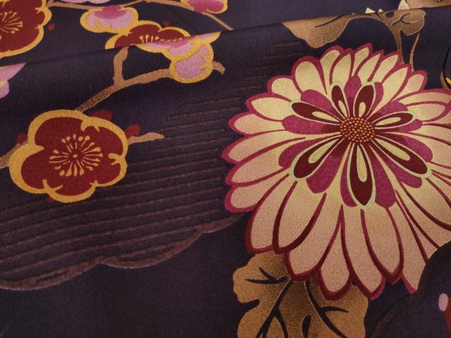 平和屋着物●上質な小紋 枝花文 正絹 逸品 未使用 AABK3117ck