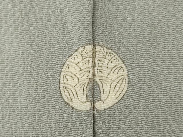平和屋着物●上質な色無地 鼠色 鬼しぼ縮緬 正絹 逸品 AABK3120ck