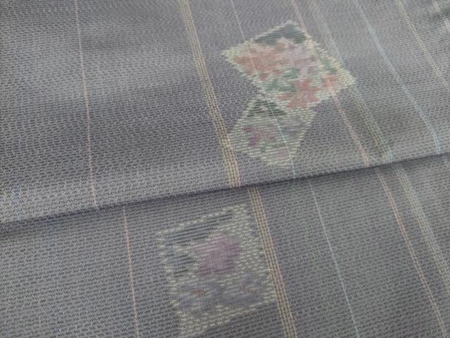 平和屋着物●本場大島紬 色紙重ね花文 やまと誂製 正絹 逸品 AABK3127ck