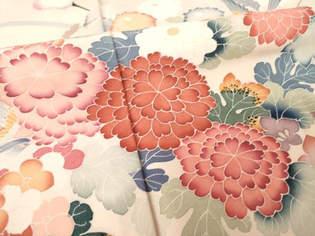 平和屋着物●訪問着 友禅 作家物 花鳥文 暈し染め 正絹 逸品 AABK3134ck