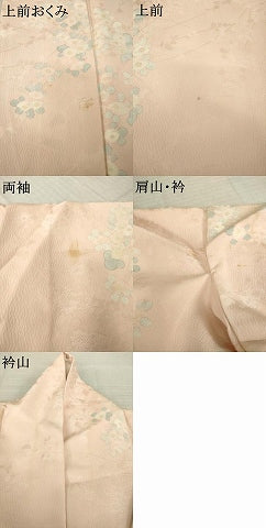 平和屋着物●上質な小紋 草花文 地紋起こし 正絹 逸品 AABK3142ck