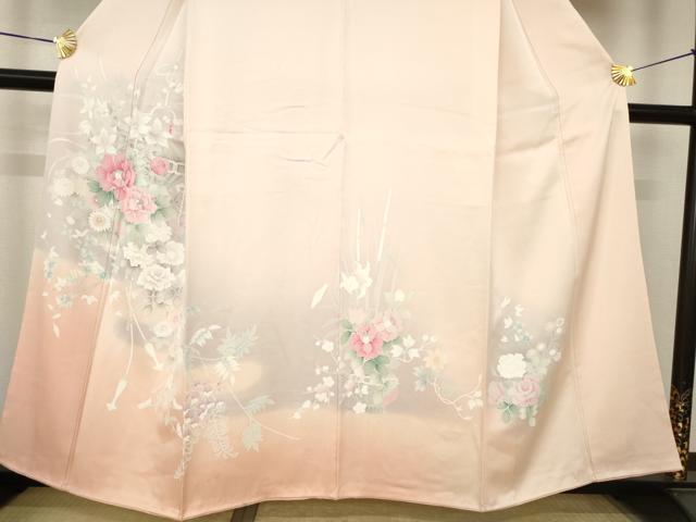 平和屋着物●訪問着 友禅 刺繍 飾花文 正絹 逸品 AABK3147ck
