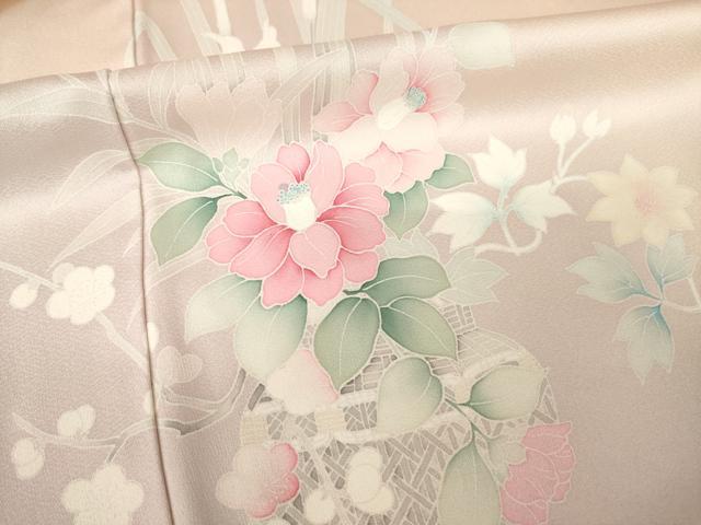 平和屋着物●訪問着 友禅 刺繍 飾花文 正絹 逸品 AABK3147ck