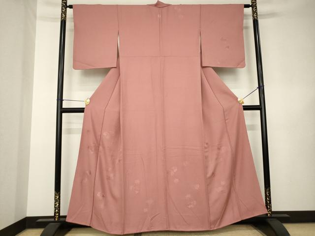平和屋着物●無地絵羽訪問着 中国三大刺繍 汕頭刺繍 スワトウ刺繍 雪輪重ね地紋 蘇芳香色 正絹 逸品 未使用 AABK3148ck