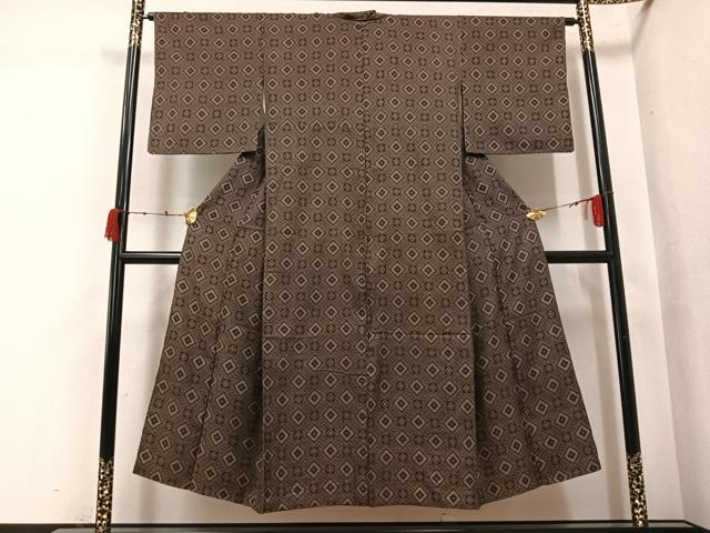平和屋着物●本場大島紬 龍郷絣 正絹 逸品 AABK3162ph