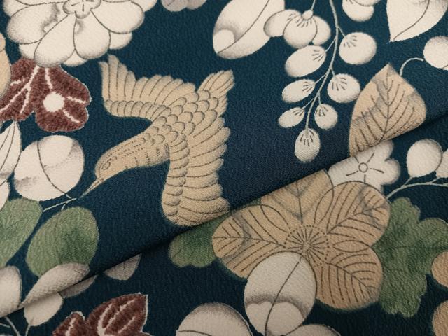 平和屋着物●洗える最高級着物 <英>はなぶさ謹製 小紋 辻が花 鳥 洗える着物 AABK3166ph
