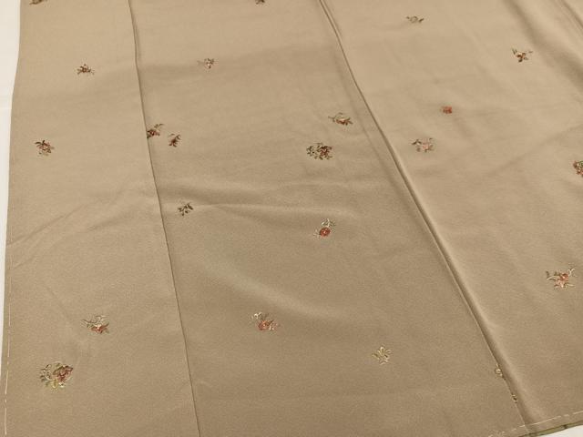 平和屋着物●上質な小紋 総刺繍 草花文 金糸 正絹 逸品 未使用 AABK3169ph