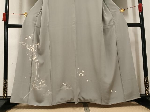 平和屋着物●訪問着 友禅 立波桜文 正絹 逸品 AABK3170ph