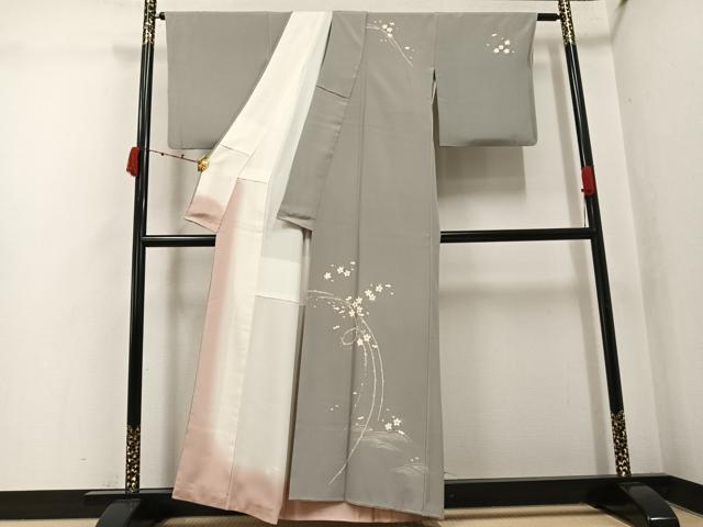 平和屋着物●訪問着 友禅 立波桜文 正絹 逸品 AABK3170ph