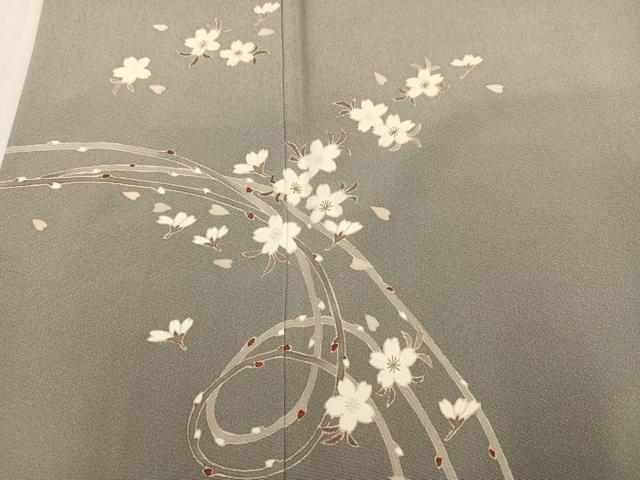 平和屋着物●訪問着 友禅 立波桜文 正絹 逸品 AABK3170ph