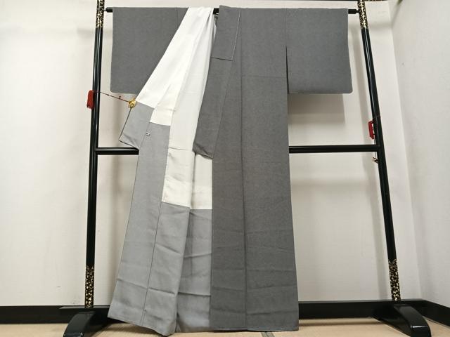 平和屋着物●江戸小紋 鮫小紋柄 黒地 さが美扱い 正絹 逸品 未使用 AABK3172ph