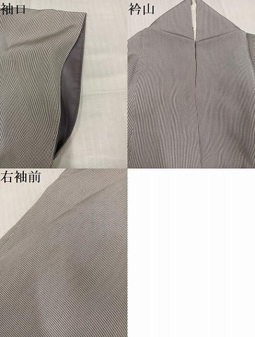 平和屋着物●伝統工芸士 廣瀬雄望 江戸小紋 万筋 黒紅色×絹鼠色 正絹 逸品 AABK3180ph