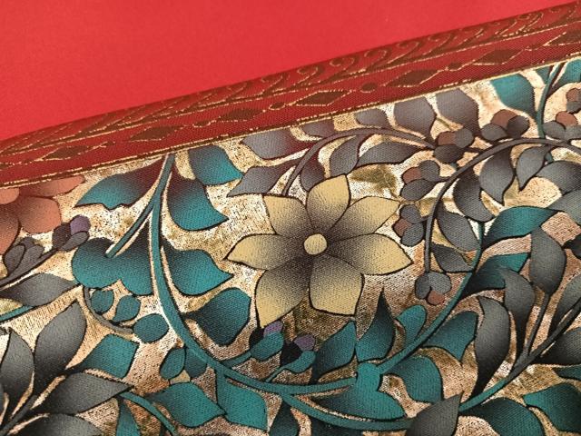 平和屋着物●英王室献上友禅作家 木下勝功 振袖 草花文 暈し染め 金銀彩 正絹 逸品 AABK3182ph