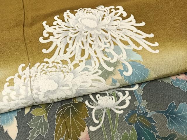 平和屋着物●訪問着 友禅 草花文 暈し染め 正絹 逸品 未使用 AABK3183ph