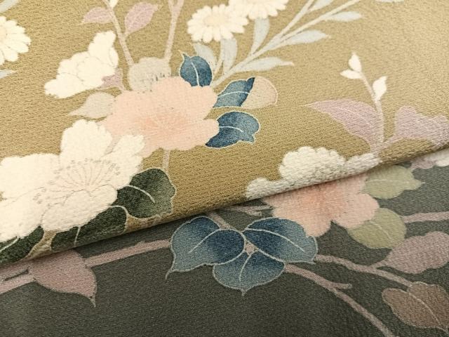 平和屋着物●訪問着 友禅 作家物 枝花文 暈し染め 正絹 逸品 AABK3191ph