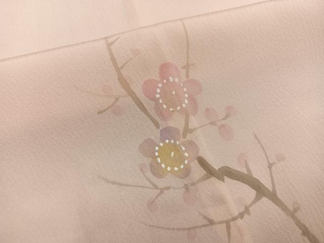 平和屋着物●長襦袢 無双仕立て 手描き 草花文 正絹 逸品 未使用 AABK3194ph
