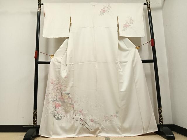 平和屋着物●訪問着 友禅 草花文 正絹 逸品 AABK3215ph