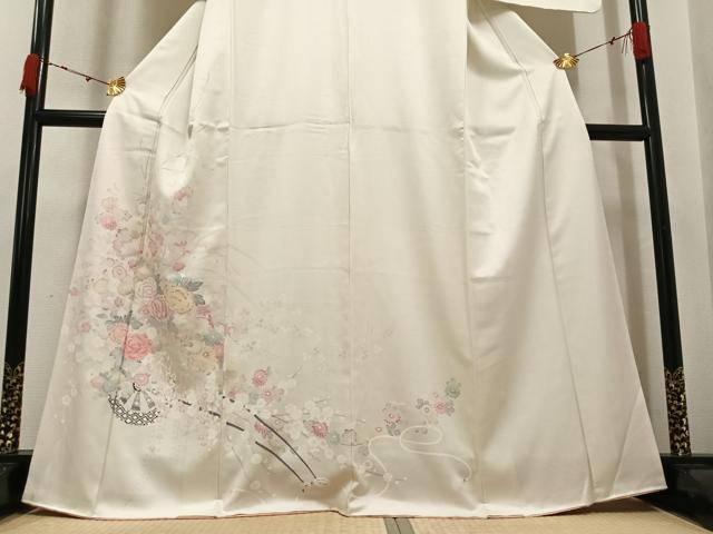 平和屋着物●訪問着 友禅 草花文 正絹 逸品 AABK3215ph