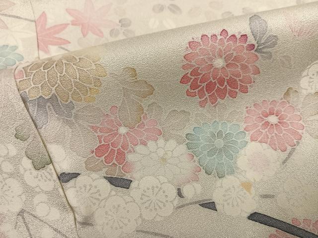 平和屋着物●訪問着 友禅 草花文 正絹 逸品 AABK3215ph