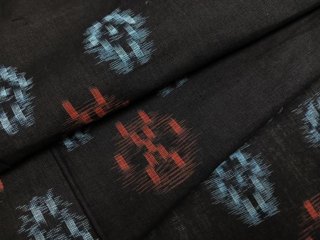 平和屋着物●久留米絣 単衣 琉球絣文様 綿 逸品 AABK3229ph