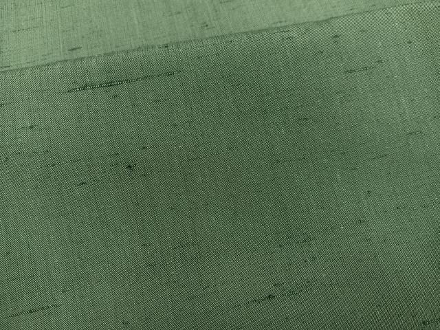 平和屋着物●上質な紬 色無地 老竹色 正絹 逸品 AABK3238ph