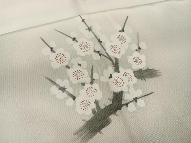 平和屋着物●日本画家 濡れ描き友禅作家 高橋峰陵 長襦袢 袷 作家物 松竹梅文 暈し染め 正絹 逸品 AABK3240ph