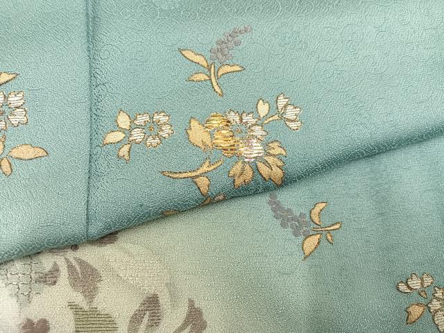 平和屋着物●訪問着 中国三大刺繍 汕頭刺繍 スワトウ刺繍 螺鈿箔 草花文 暈し染め 金彩 やまと誂製 正絹 逸品 AABK3242ph