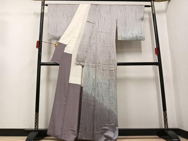 平和屋着物●訪問着 墨流し文様 暈し染め 正絹 逸品 AABK3249ph