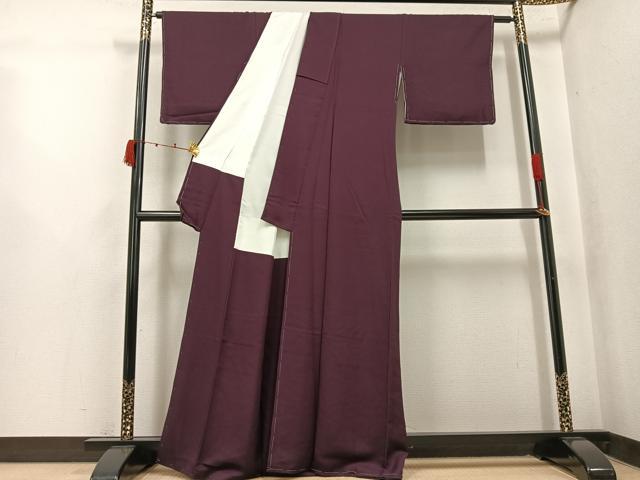 平和屋着物●上質な色無地 似せ紫色 正絹 逸品 未使用 AABK3251ph