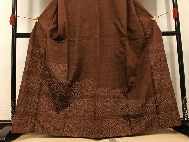 平和屋着物●訪問着 紬地 80亀甲 立波文 正絹 逸品 AABK3254ph