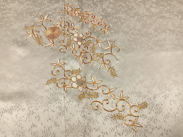 平和屋着物●銀座きしや 訪問着 駒刺繍 花唐草文 金糸 正絹 逸品 AABK3257ph